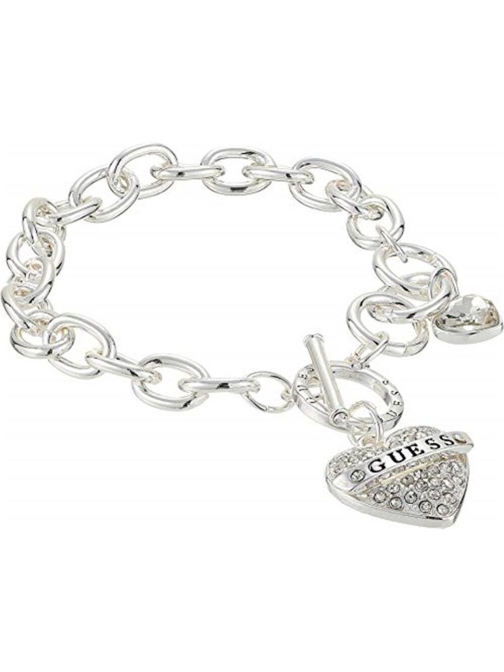 7INCH GUESS Goldtone Charm Chain Bracelet